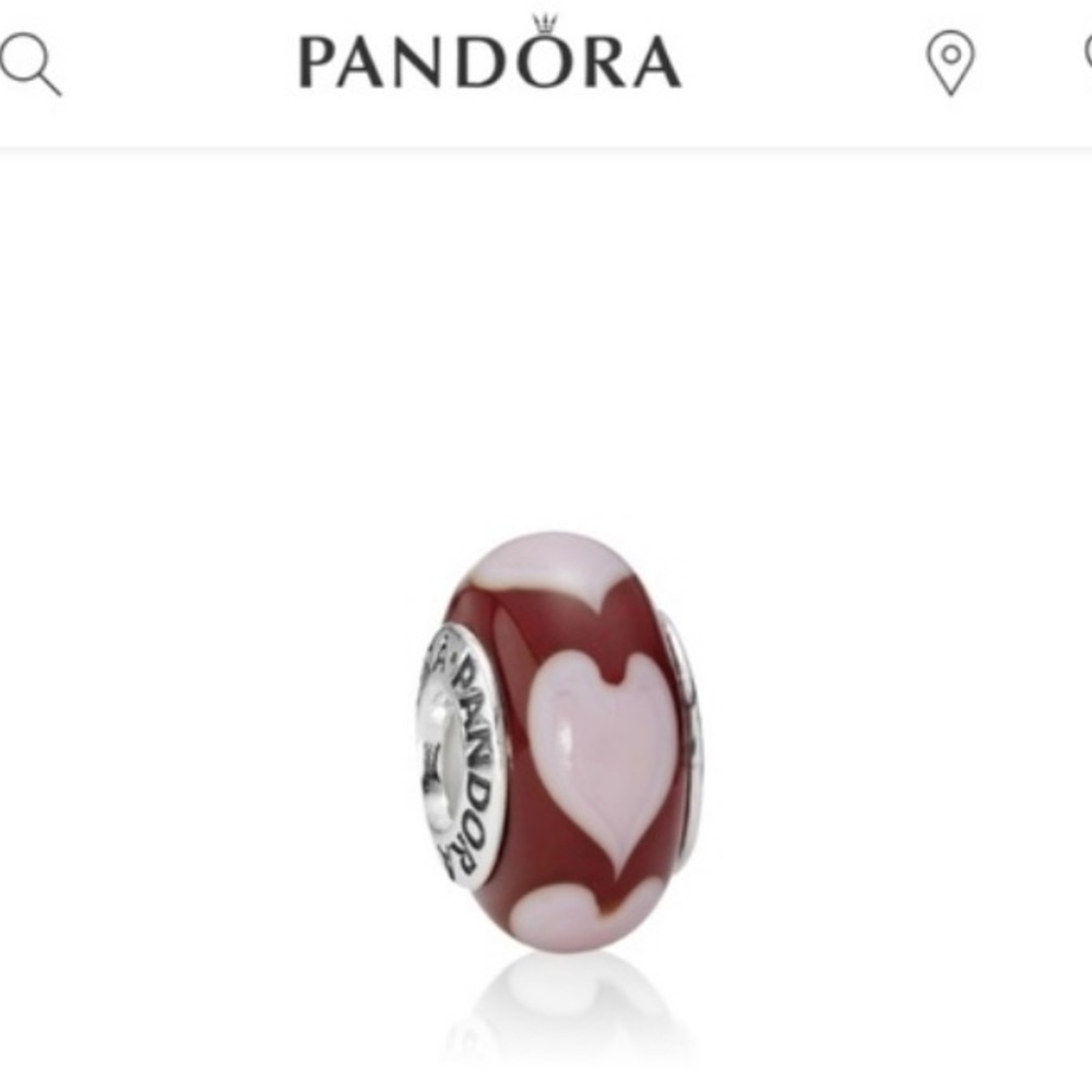 Pandora Red Glass Heart Charm